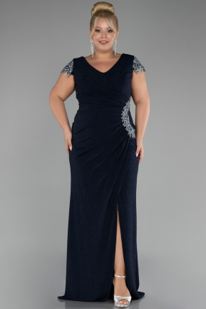 Robe De Soirée Grande Taille Longue Bleu Marine ABU3558