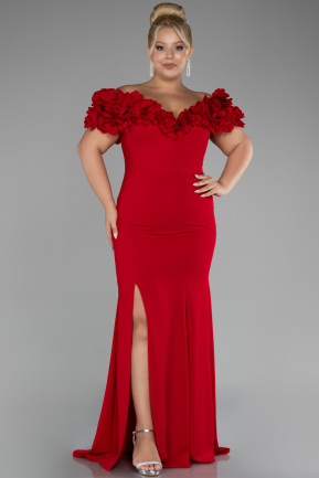 Robe de Soirée Grande Taille Longue Rouge ABU4081