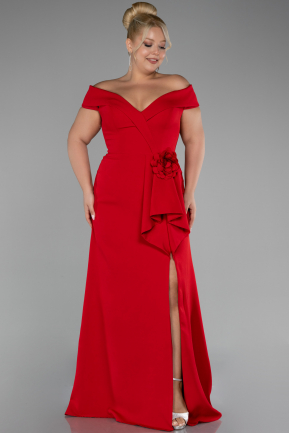 Robe De Soirée Grande Taille Longue Rouge ABU4200