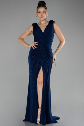 Robe de Soirée Longue Bleu Marine ABU4226