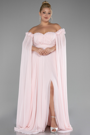 Robe Grande Taille Mousseline Longue Poudre ABU3464