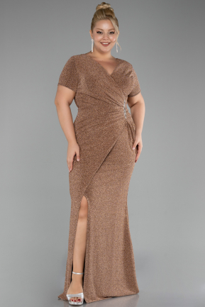 Robe de Soirée Grande Taille Longue Or ABU4101