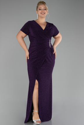 Robe de Soirée Grande Taille Longue Violet ABU4101