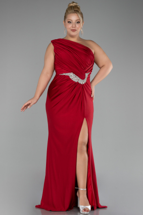 Robe De Fiançailles Grande Taille Longue Rouge ABU4148