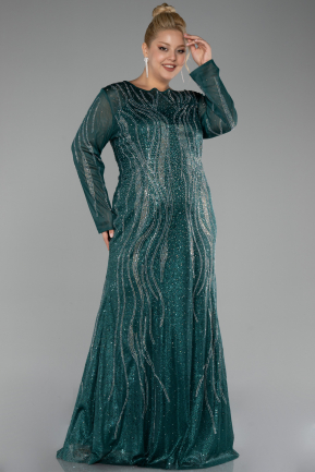 Robe De Soirée Grande Taille Longue Émeraude ABU3927