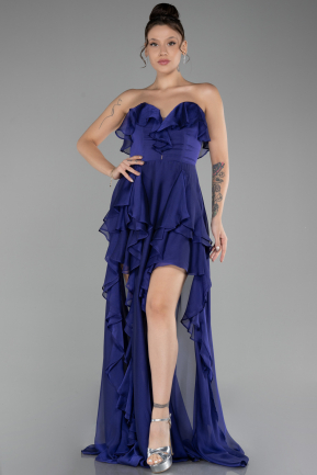 Robe de Soirée Longue Mousseline Violet ABU4248