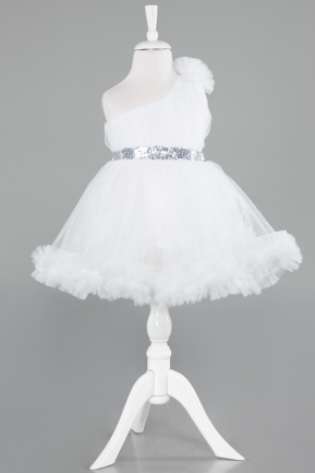 Robe de Soirée Enfants Courte Blanc ABK2141