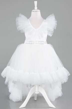 Robe de Soirée Enfants Longue Blanc ABU4239