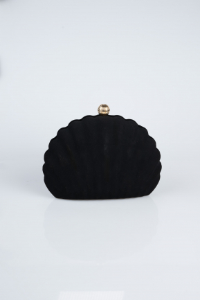 Sac de Soirée Luxe Couleur daim Noir KC180