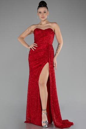 Robe De Soirée Longue Rouge ABU4114