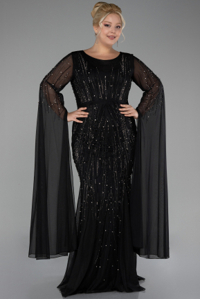 Robe de Soirée Grande Taille Longue Noir ABU4256