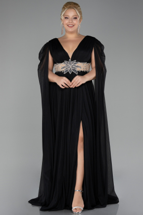 Robe De Fiançailles Grande Taille Longue Noir ABU4259