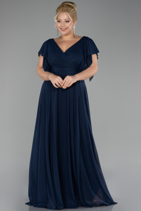 Robe de Soirée Grande Taille Longue Bleu Marine ABU4263