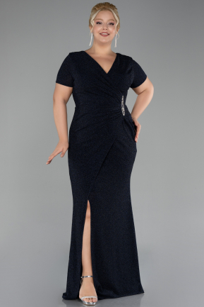 Robe de Soirée Grande Taille Longue Bleu Marine ABU4101