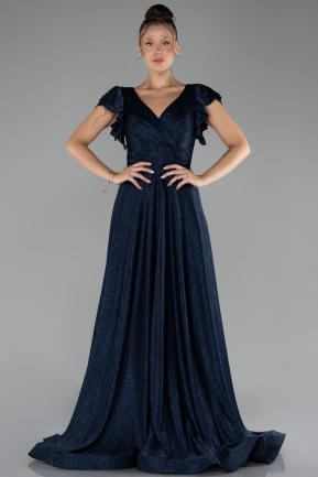 Robe de Soirée Longue Bleu Marine ABU4301