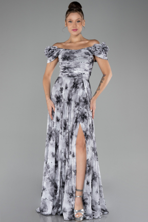 Robe De Soirée Longue Anthracite ABU4113