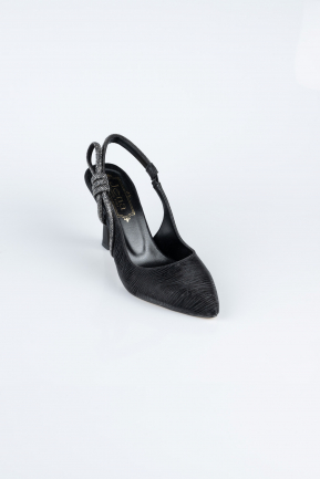 Stiletto Coupe Au Laser Noir MJ4102