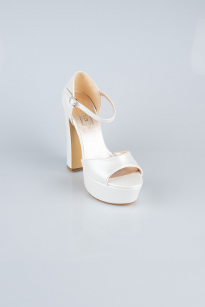 Chaussure Talon Plateforme Peau Blanc MJ4600