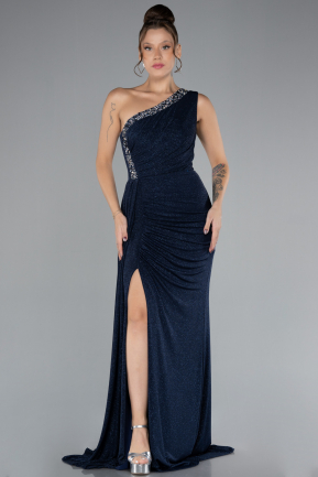 Robe de Soirée Longue Bleu Marine ABU4307