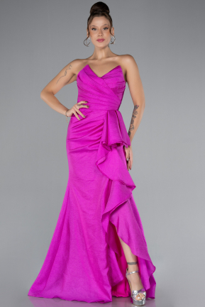 Robe De Soirée Longue Fushia ABU4247