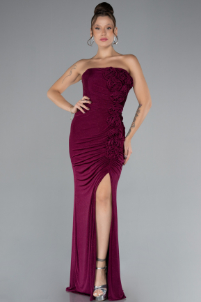 Robe De Soirée Longue Prune ABU4225