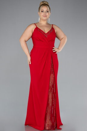 Robe Grande Taille Longue Rouge ABU4300