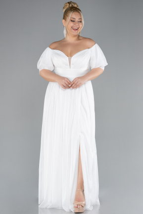 Robe De Soirée Grande Taille Longue Blanc ABU3615