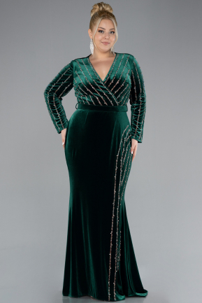 Robe De Soirée Velours Longue Émeraude ABU4282