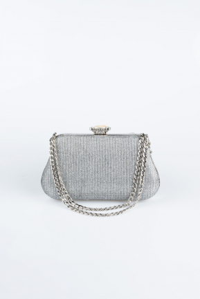 Sac De Soirée Luxe Argenté Platine SHC834