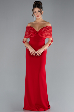 Robe de Soirée Longue Rouge ABU4343