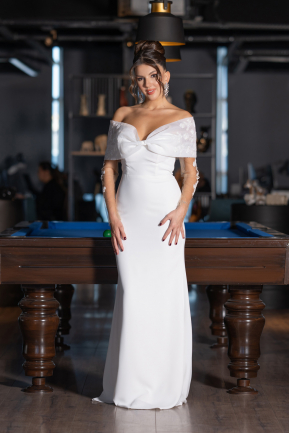 Robe de Soirée Longue Blanc ABU4343