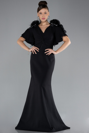 Robe de Soirée Grande Taille Longue Noir ABU4353