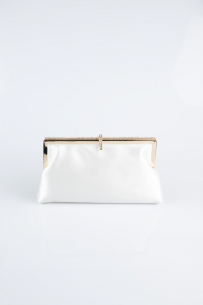 Sac de Soirée Luxe Satin Blanc V752