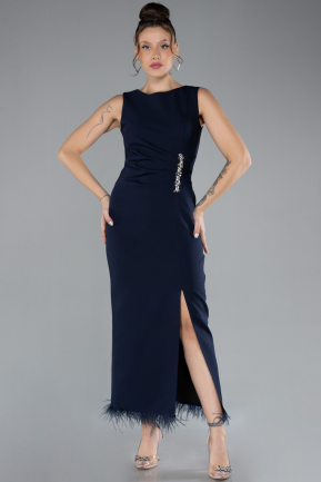 Robe De Soirée Midi Bleu Marine ABK2169