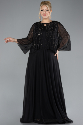 Robe de Soirée Grande Taille Longue Noir ABU4389