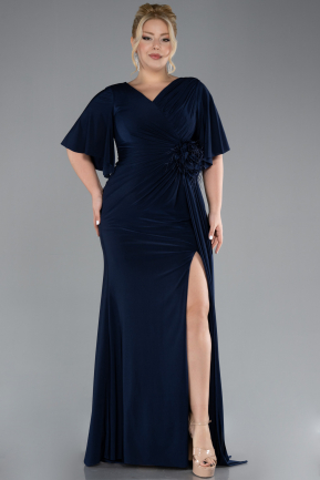 Robe De Soirée Grande Taille Longue Bleu Marine ABU4391