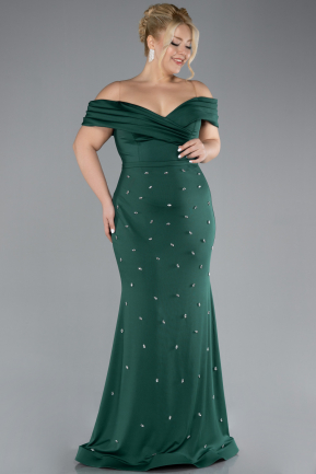 Robe De Fiançailles Grande Taille Longue Émeraude ABU4347