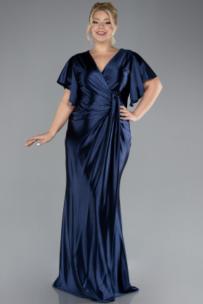 Robe de Soirée Grande Taille Longue Bleu Marine ABU4349