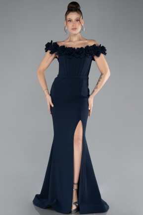 Robe de Soirée Longue Bleu Marine ABU4387