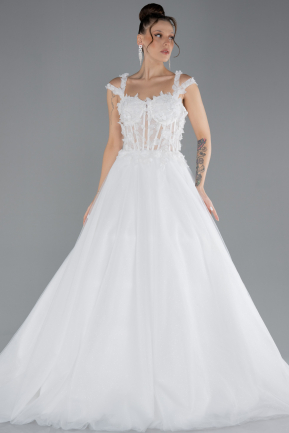 Robe de Mariée Grande Taillev Longue Blanc ABU4464