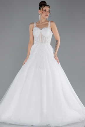 Robe de Mariée Grande Taillev Longue Blanc ABU4466