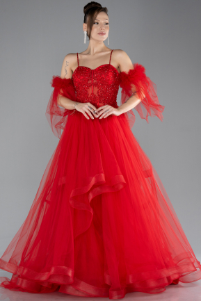 Robe de Soirée Longue Rouge ABU4492