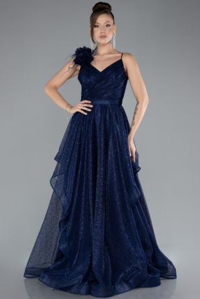 Robe de Soirée Longue Bleu Marine ABU4495