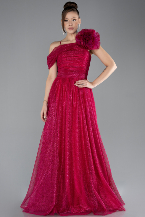 Robe de Soirée Longue Fushia ABU4496