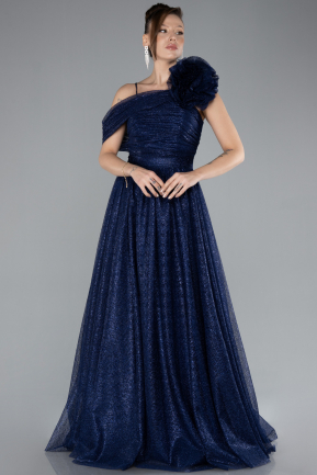 Robe de Soirée Longue Bleu Marine ABU4496