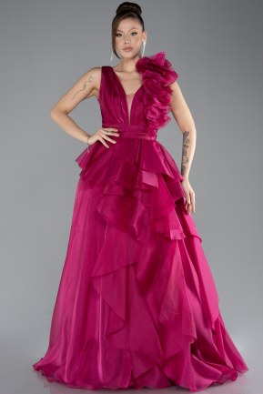 Robe de Soirée Longue Fushia ABU4518