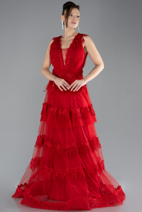 Robe de Soirée Longue Rouge ABU4520