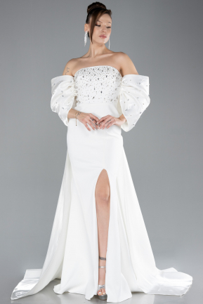 Robe de Soirée Longue Blanc ABU4514