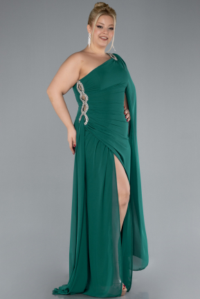 Robe Grande Taille Longue Mousseline Émeraude ABU4407