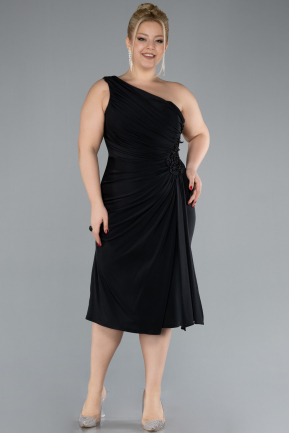 Robe De Invitation Grande Taille Midi Noir ABK2196